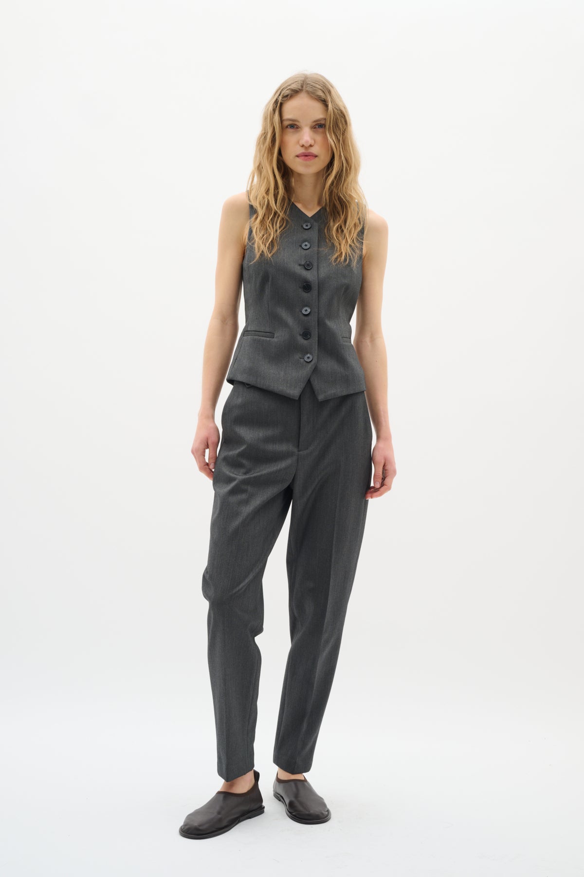 BrunildaIW Tapered Pant Dark grey melange - 30111004