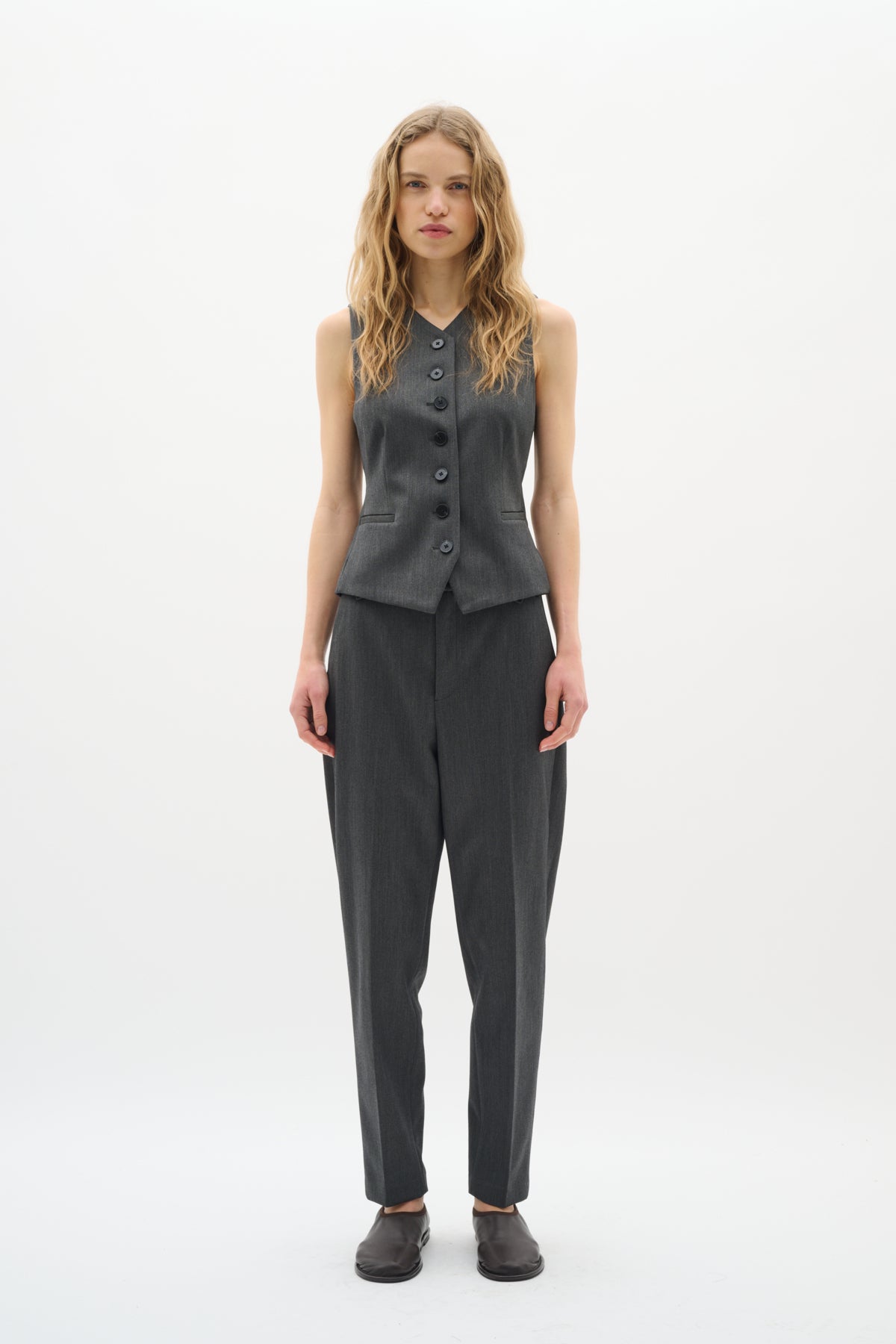 BrunildaIW Waistcoat Dark grey melange - 30111006