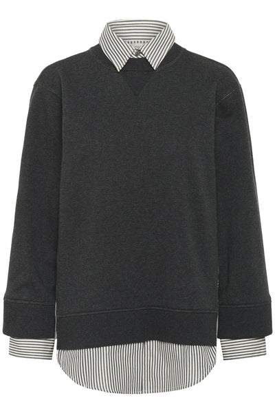 NataljaIW Sweatshirt Black Stripe - 30111015 Thumbnail