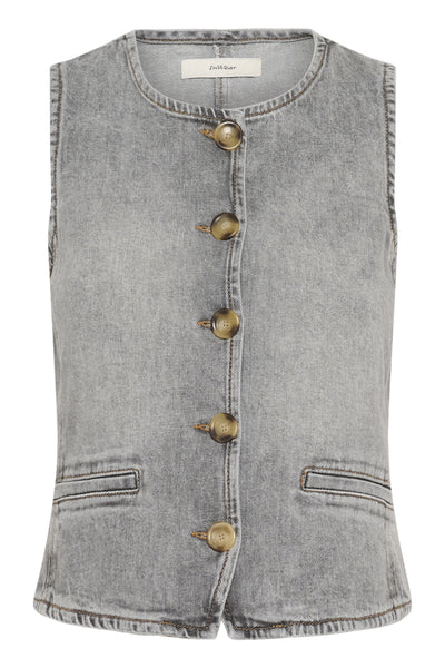 NanasIW Waistcoat Lgt.Grey Wash Denim - 30111073 Thumbnail