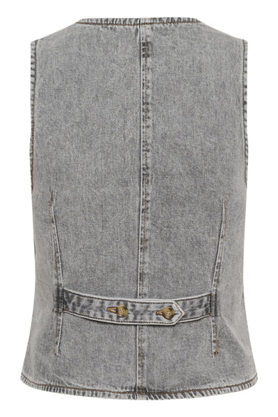 NanasIW Waistcoat Lgt.Grey Wash Denim - 30111073 Thumbnail