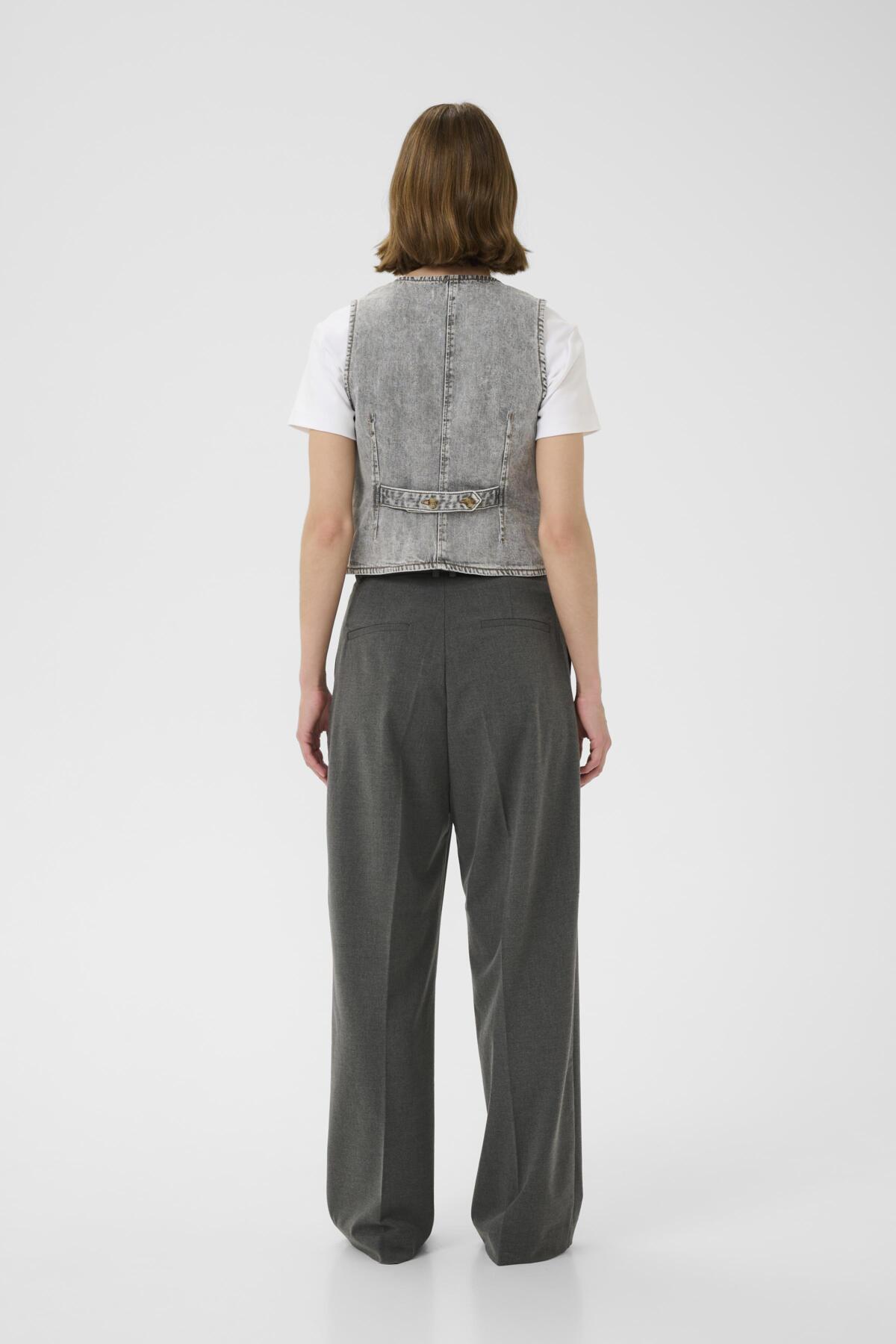 NanasIW Waistcoat Lgt.Grey Wash Denim - 30111073