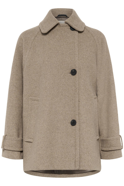 ThoraIW Minona Coat R Sandy Grey Melange - 30111082 Thumbnail
