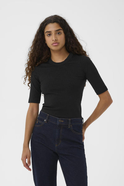 DagnaIW Lurex Tshirt Black Glitter - 30111091 Thumbnail