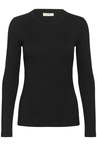 DagnaIW Lurex V Tshirt Black Glitter - 30111092 Thumbnail