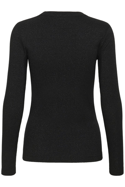 DagnaIW Lurex V Tshirt Black Glitter - 30111092 Thumbnail