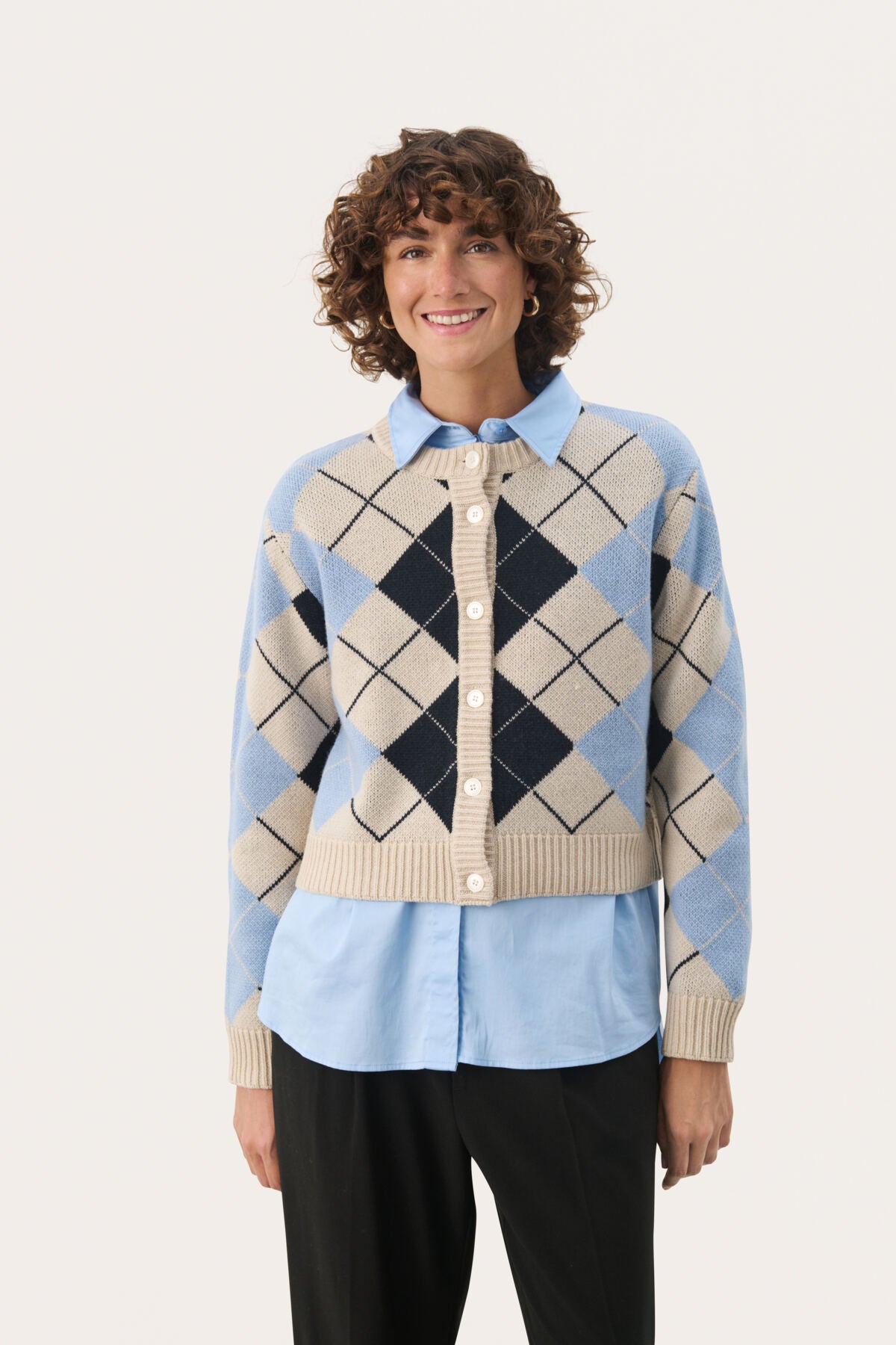 LylahPW CA French Oak Blue Check - 30309296