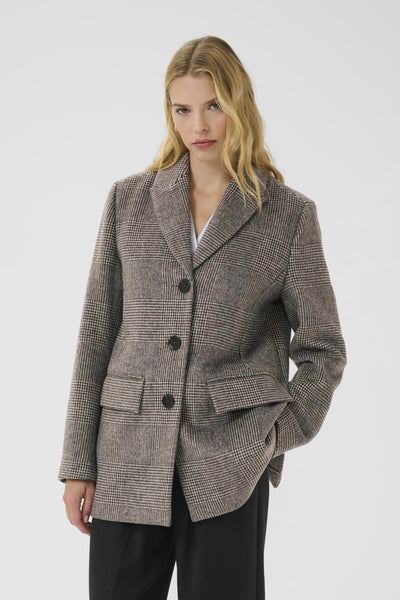 SelinePW OTW Brown check - 30309748 Thumbnail