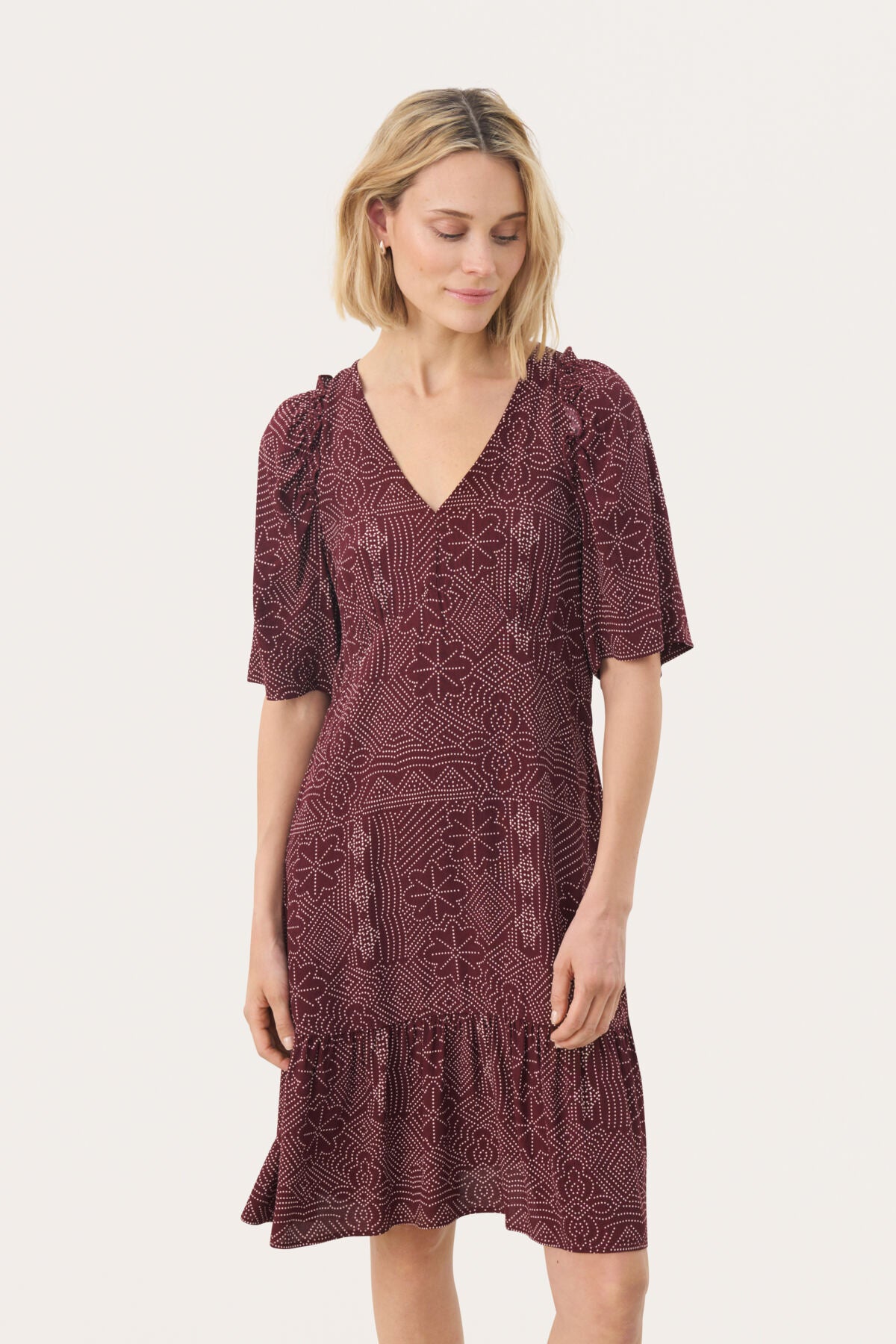 TippiPW DR Tawny Port Dot Print - 30309822