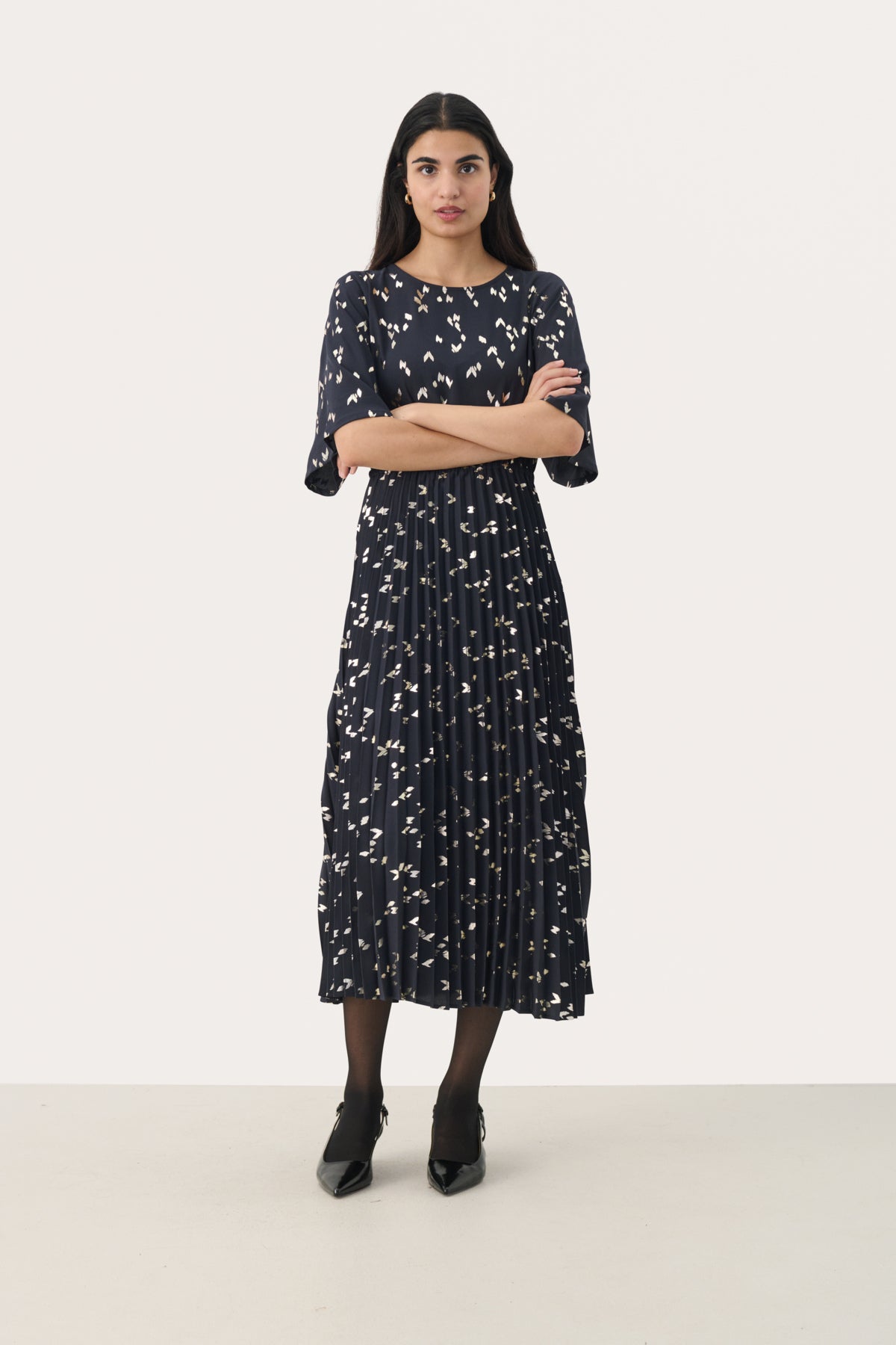 SarafinaPW DR Navy Foil Print - 30309904