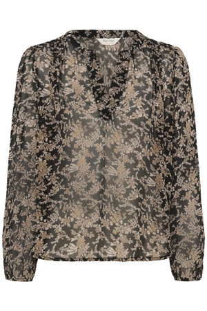 SandiPW BL Black Flower Bouquet Print - 30309960