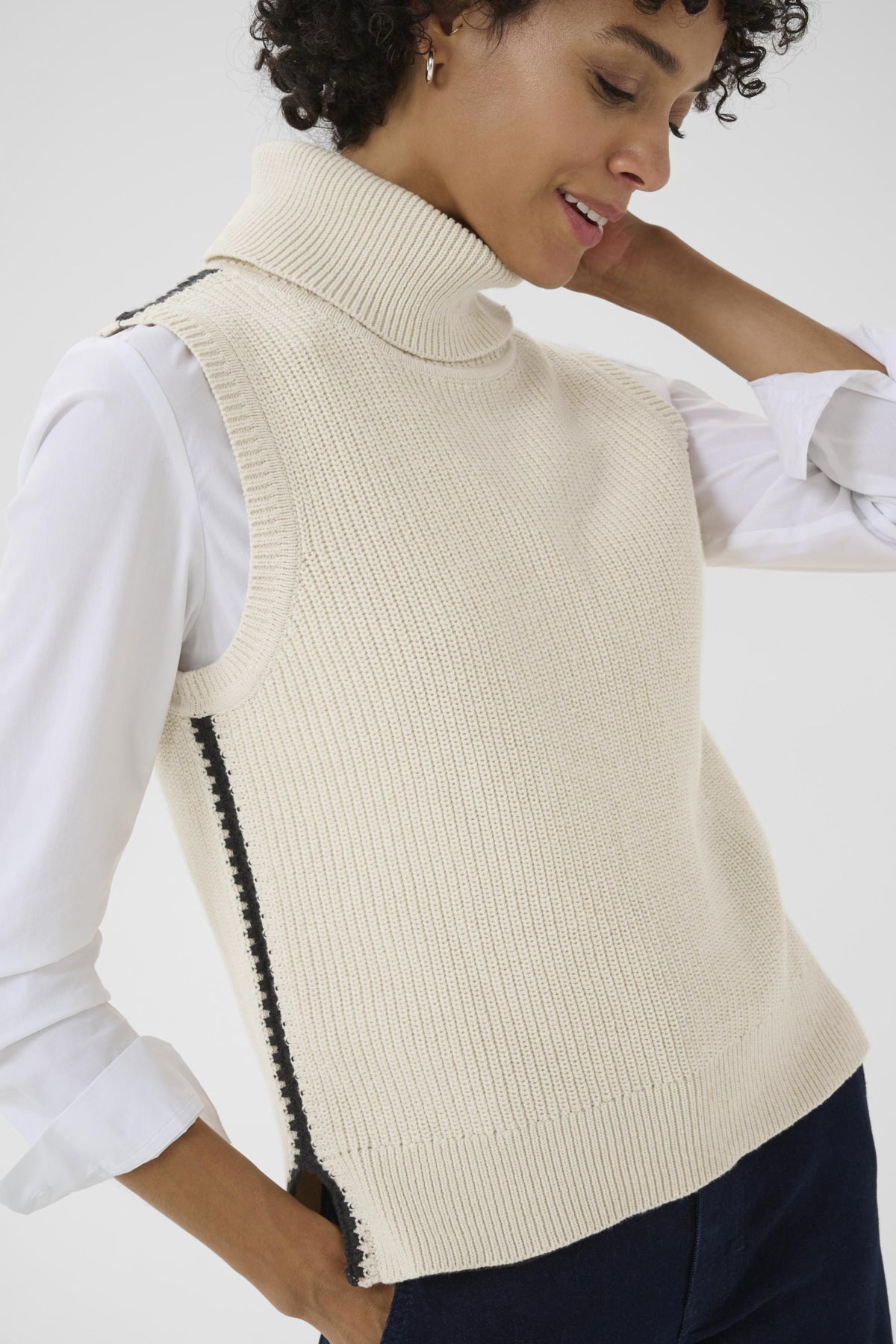 SellaPW PU Whitecap Gray/Dark Navy Stitch - 30309983