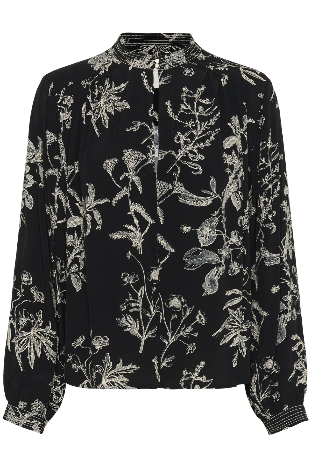 ShiromaPW BL Black Botanical Print - 30310006