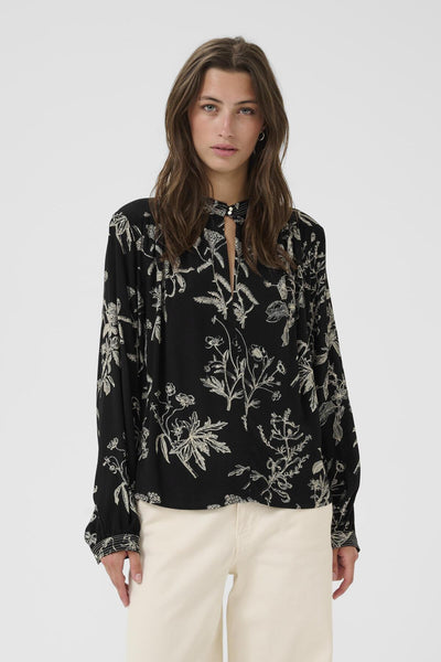 ShiromaPW BL Black Botanical Print - 30310006 Thumbnail