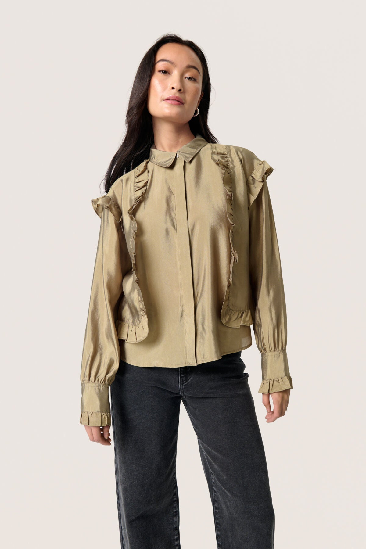 SLKarolina Shirt LS Covert Green - 30407948
