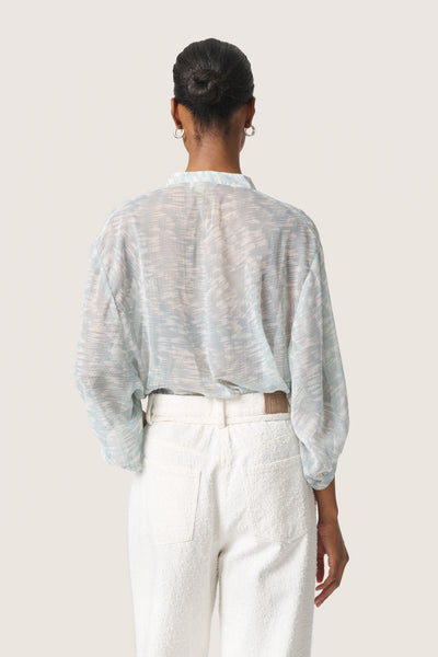 SLMarta Amily Blouse 3/4 Silver Blue Stroke Print Thumbnail