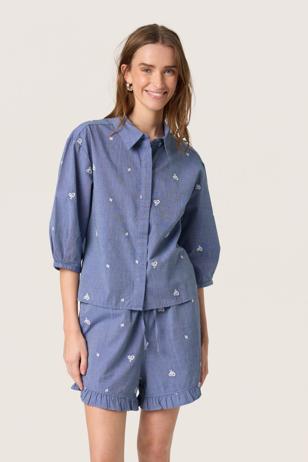 SLElly Shirt Medium Blue Denim - 30408243