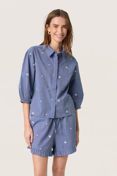 SLElly Shirt Medium Blue Denim - 30408243 Thumbnail