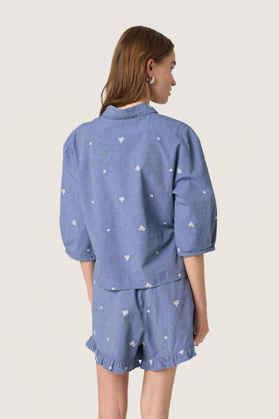 SLElly Shirt Medium Blue Denim - 30408243 Thumbnail