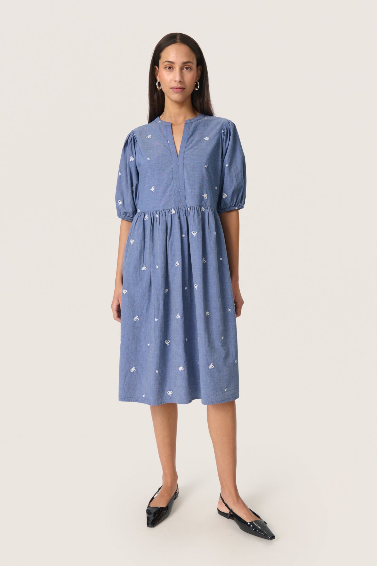 SLElly Josie Dress Medium Blue Denim - 30408247
