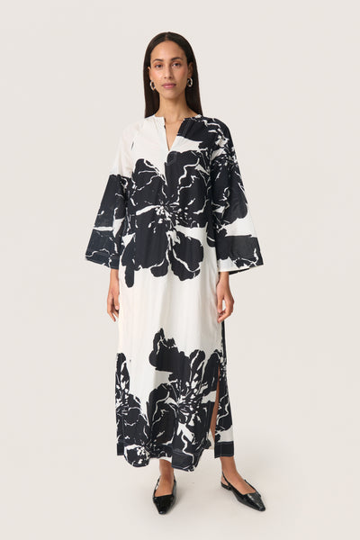 SLJoanne Kaftan Dress Whisper White Mega Flower - 30408250 Thumbnail