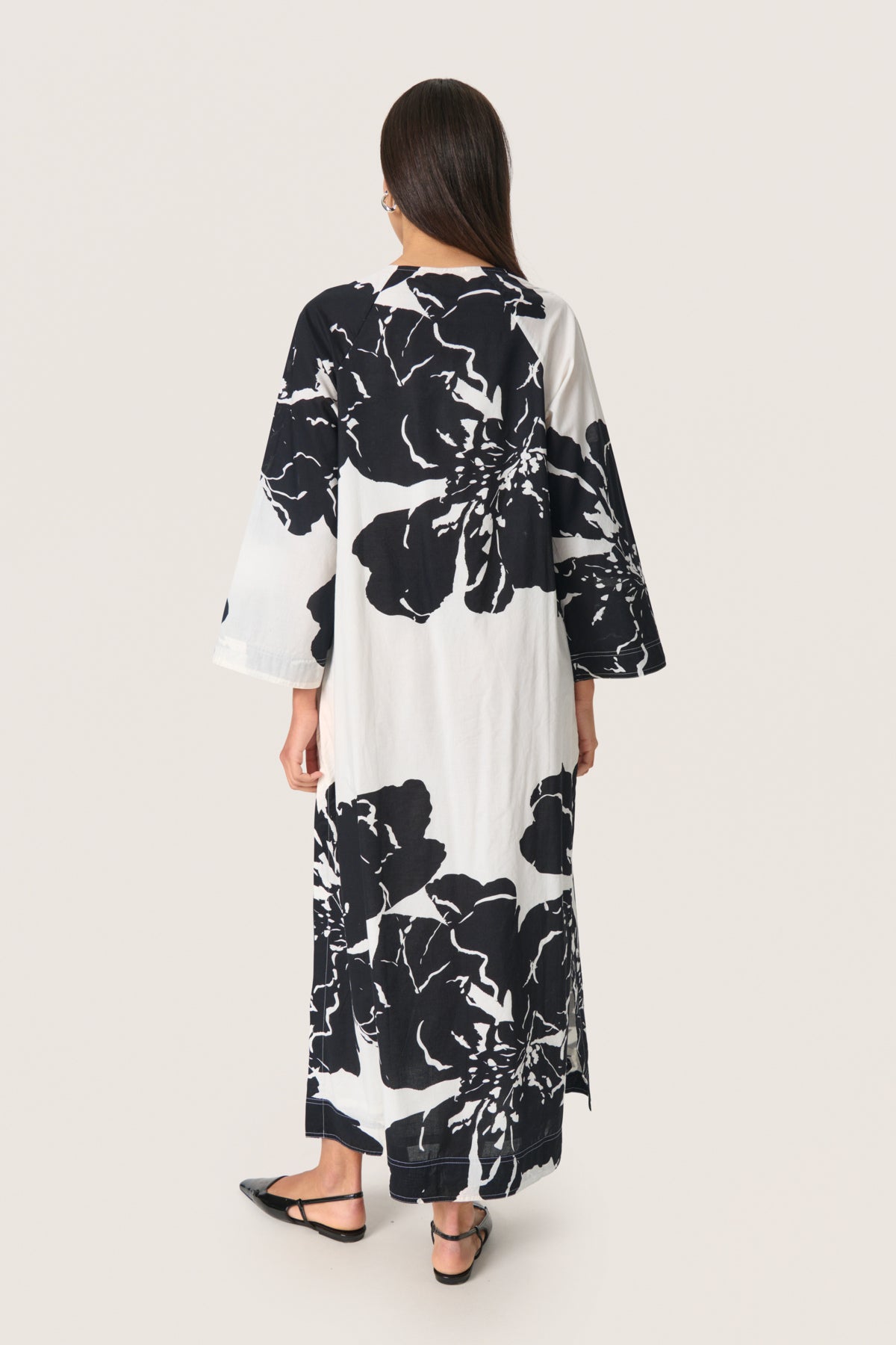 SLJoanne Kaftan Dress Whisper White Mega Flower - 30408250