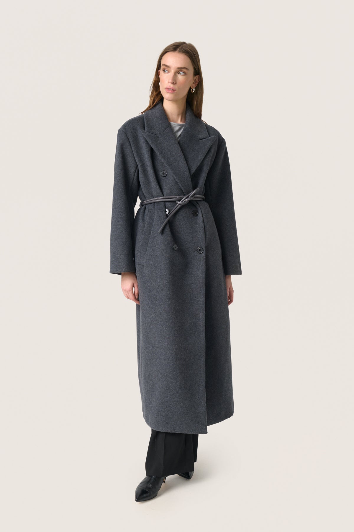SLMafalda Coat Dark grey melange - 30408264