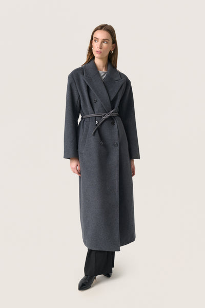 SLMafalda Coat Dark grey melange - 30408264 Thumbnail