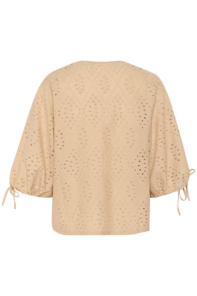 SLJoella Blouse SS Travertine - 30408319 Thumbnail