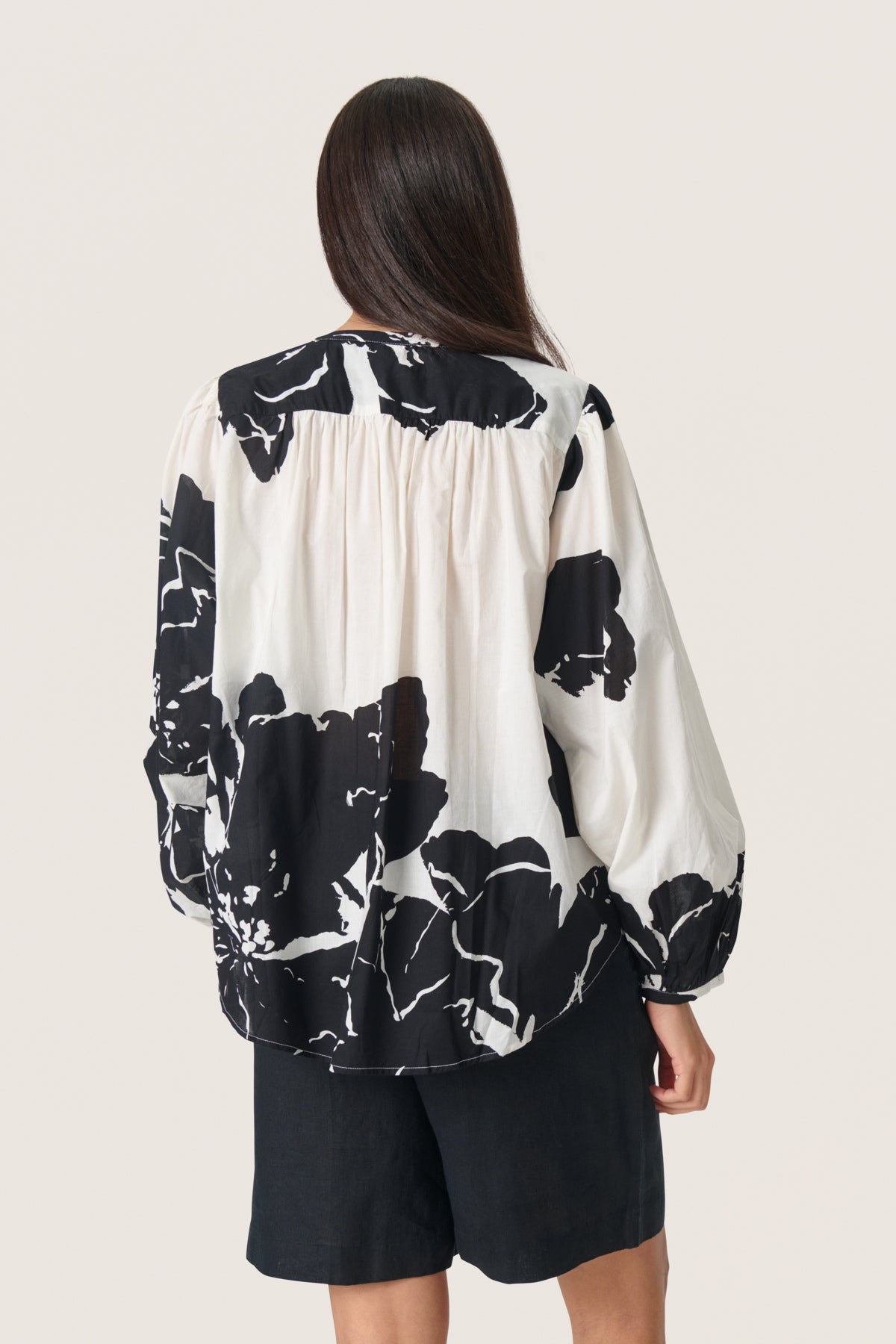 SLJoanne Shirt LS Whisper White Mega Flower - 30408321