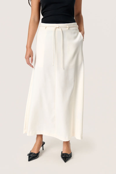 SLMalika Midi Skirt Broken White - 30408325 Thumbnail