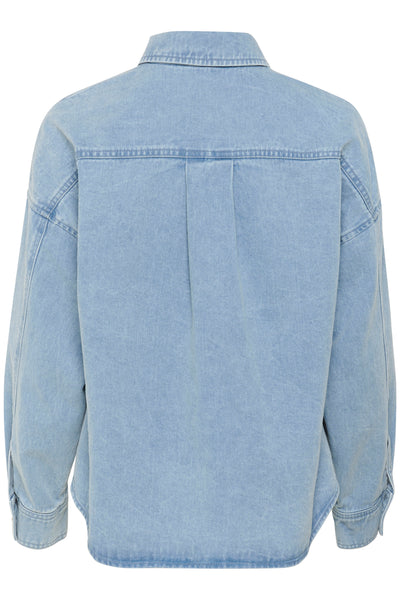SLAnnabeth Regular Overshirt Light Blue Denim - 30408356 Thumbnail