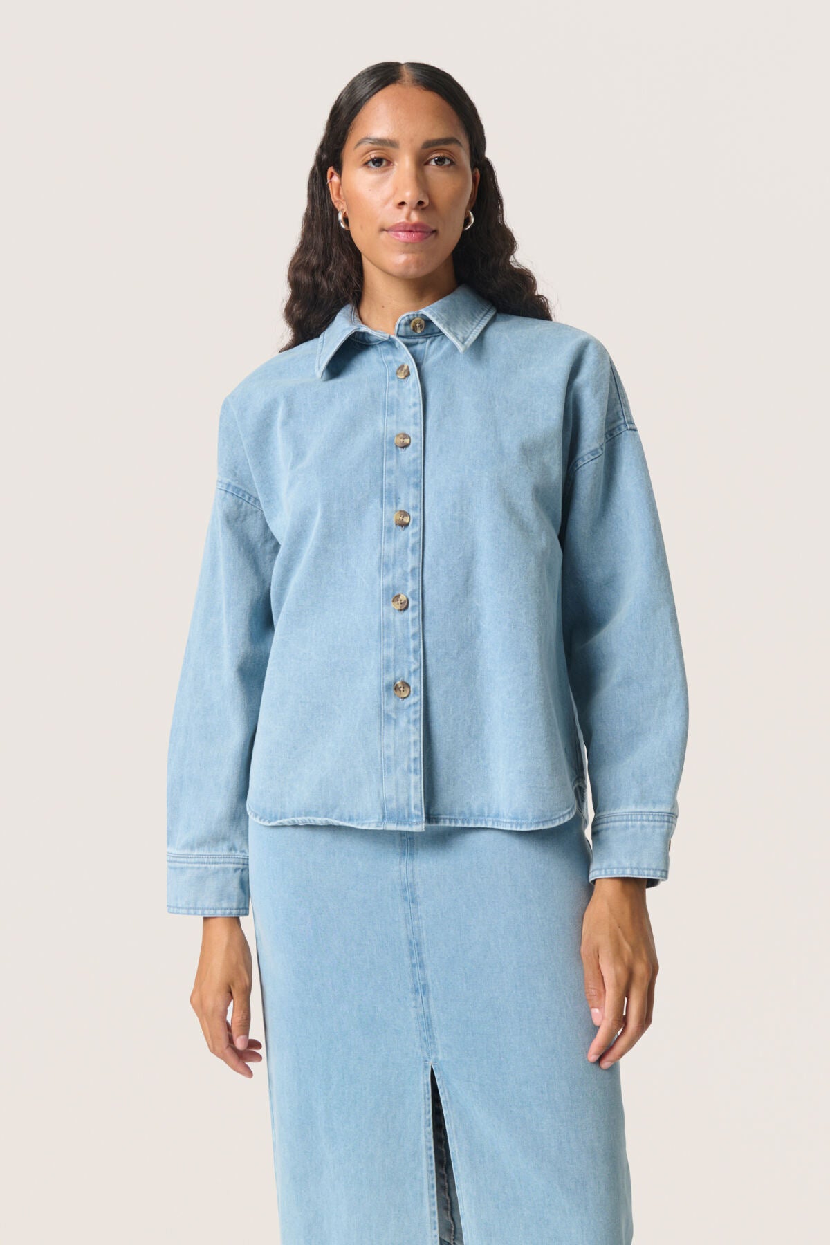 SLAnnabeth Regular Overshirt Light Blue Denim - 30408356