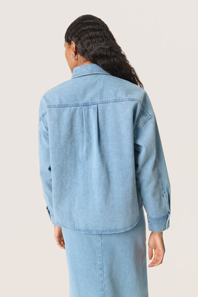 SLAnnabeth Regular Overshirt Light Blue Denim - 30408356 Thumbnail