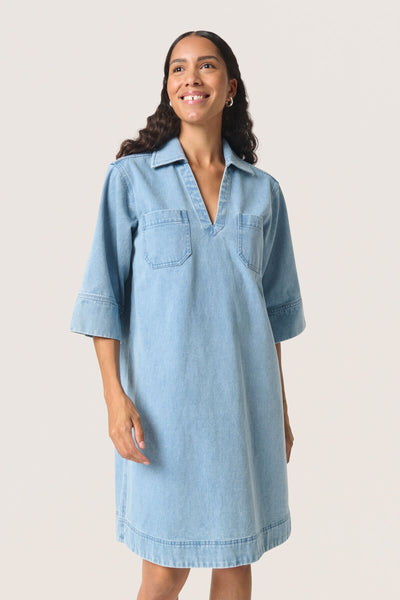 SLAnnabeth Casual Dress SS Light Blue Denim - 30408357 Thumbnail