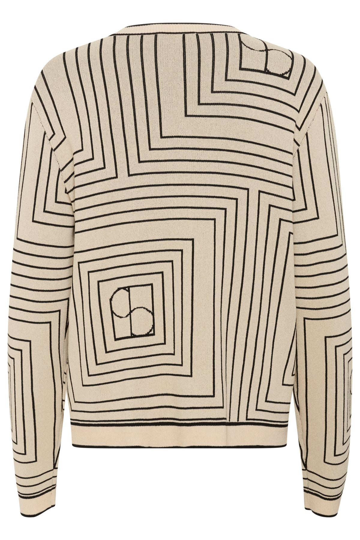 SLIndianna Medea Cardigan Oatmeal w Black Monogram - 30408394