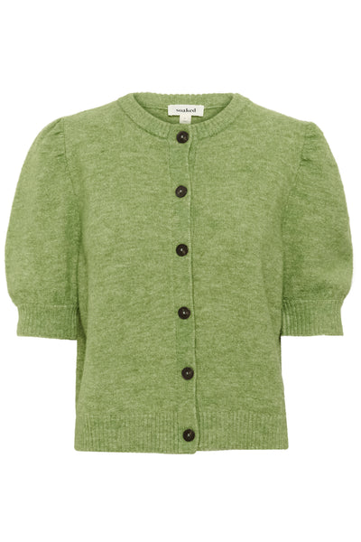 SLAmani Cardigan SS Smoke Green Melange - 30408397 Thumbnail