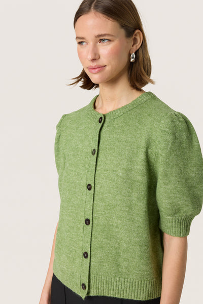 SLAmani Cardigan SS Smoke Green Melange - 30408397 Thumbnail