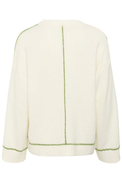 SLAmani Contrast Pullover Broken White - 30408405 Thumbnail