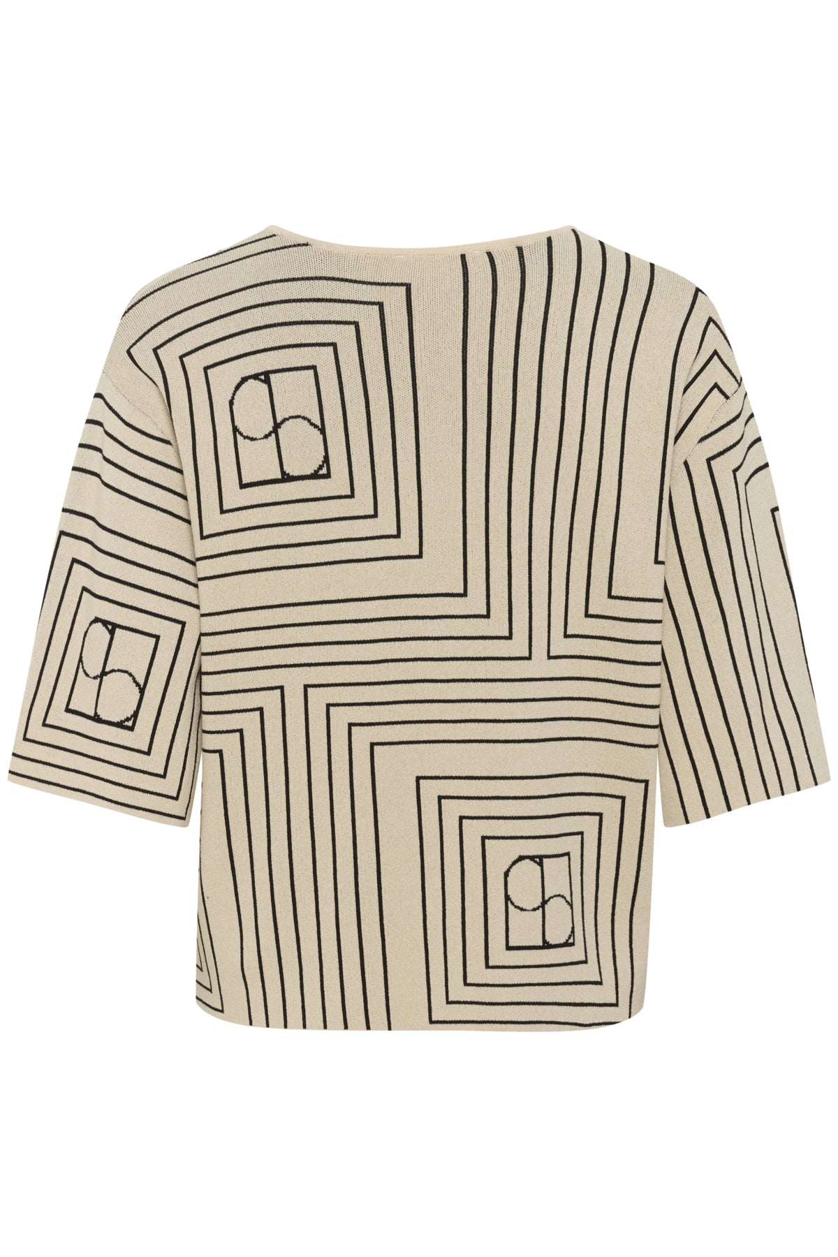SLIndianna Medea Pullover SS Oatmeal w Black Monogram - 30408407