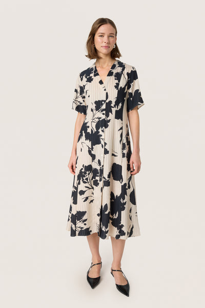 SLDaria Dress Oatmeal Duotone Flower - 30408427 Thumbnail