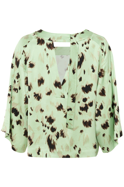 SLMarcela Blouse Smoke Green Brush Print - 30408434 Thumbnail