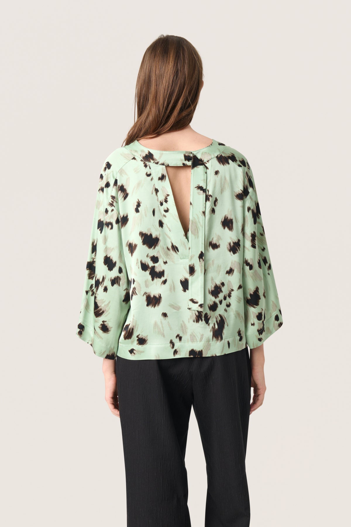 SLMarcela Blouse Smoke Green Brush Print - 30408434