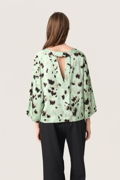 SLMarcela Blouse Smoke Green Brush Print - 30408434 Thumbnail