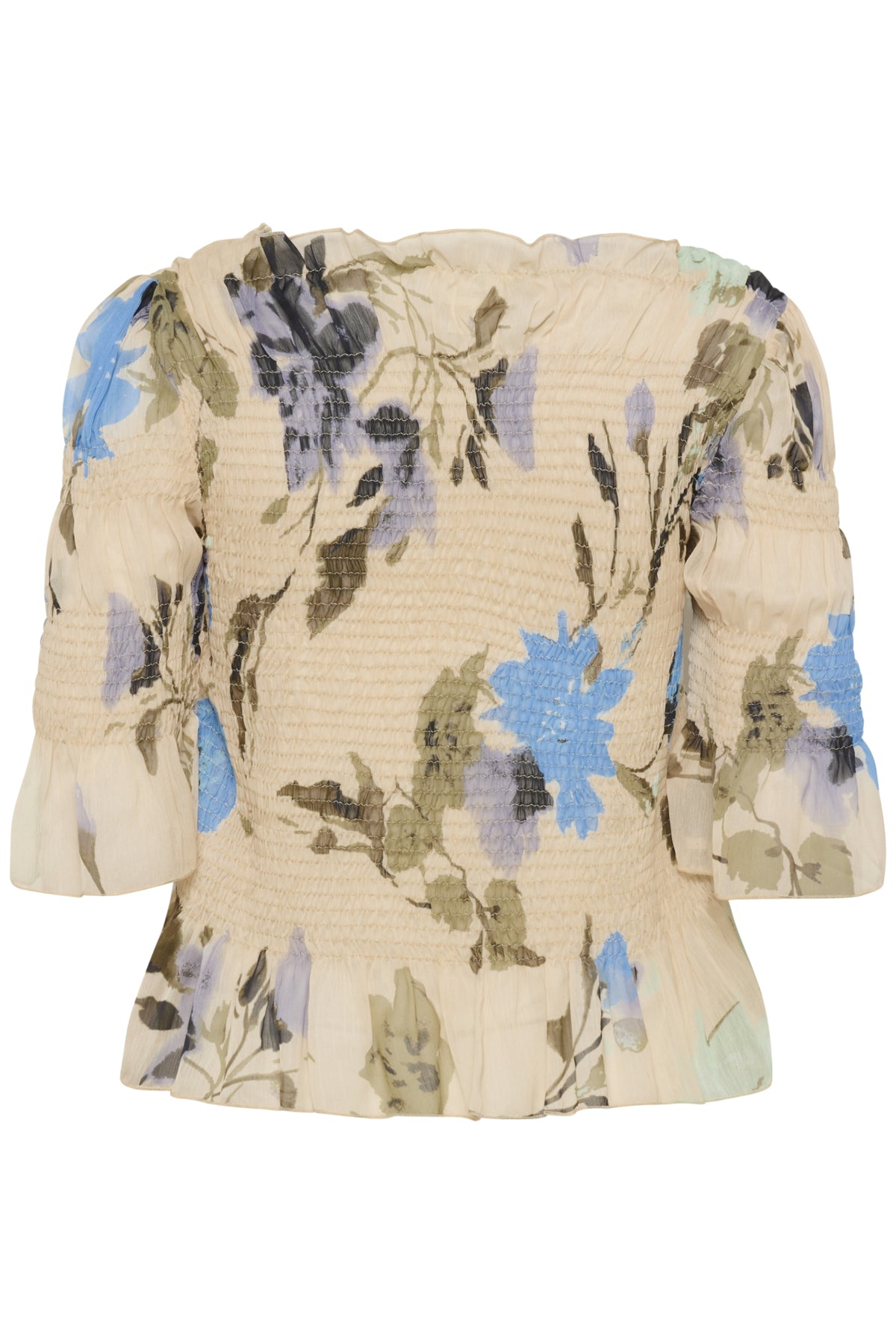 SLAnaya Olympia Blouse Oatmeal Large Flower