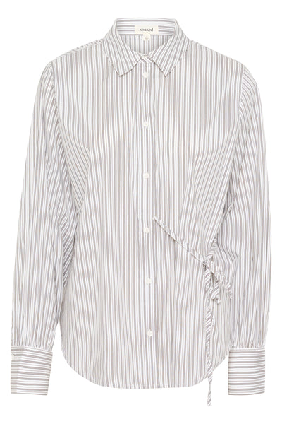 SLHelen Shirt LS Green Shirt Stripes - 30408445 Thumbnail