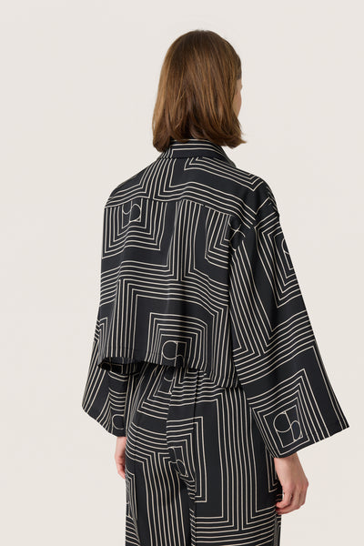 SLTopaz Shirt LS Black w Oatmeal Monogram - 30408446 Thumbnail