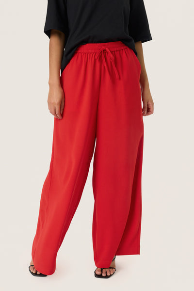 SLShirley Wide Pants Goji Berry - 30408448 Thumbnail