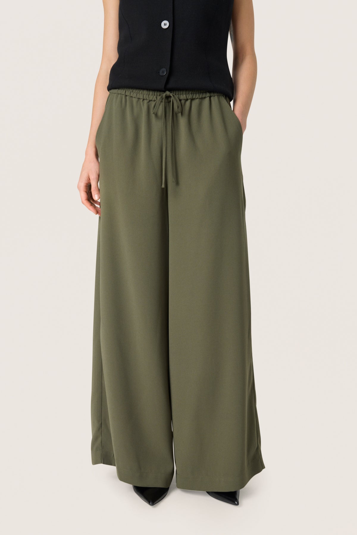 SLShirley Wide Pants GRAPE LEAF - 30408448