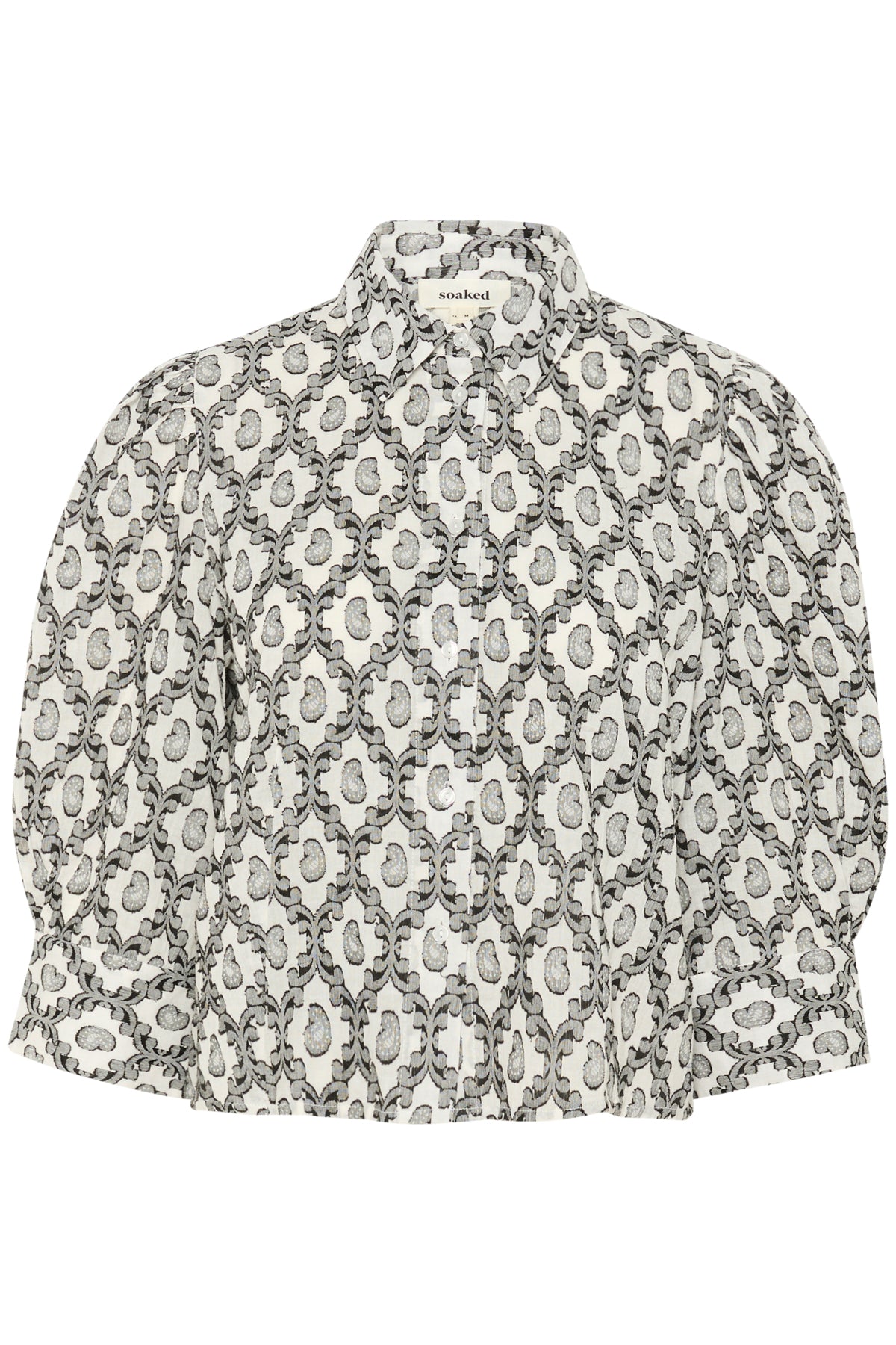 SLErika Hella Shirt 3/4 Creme Cotton Jacquard - 30408456